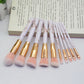 15 Marbled Design Makeup Brushes Set